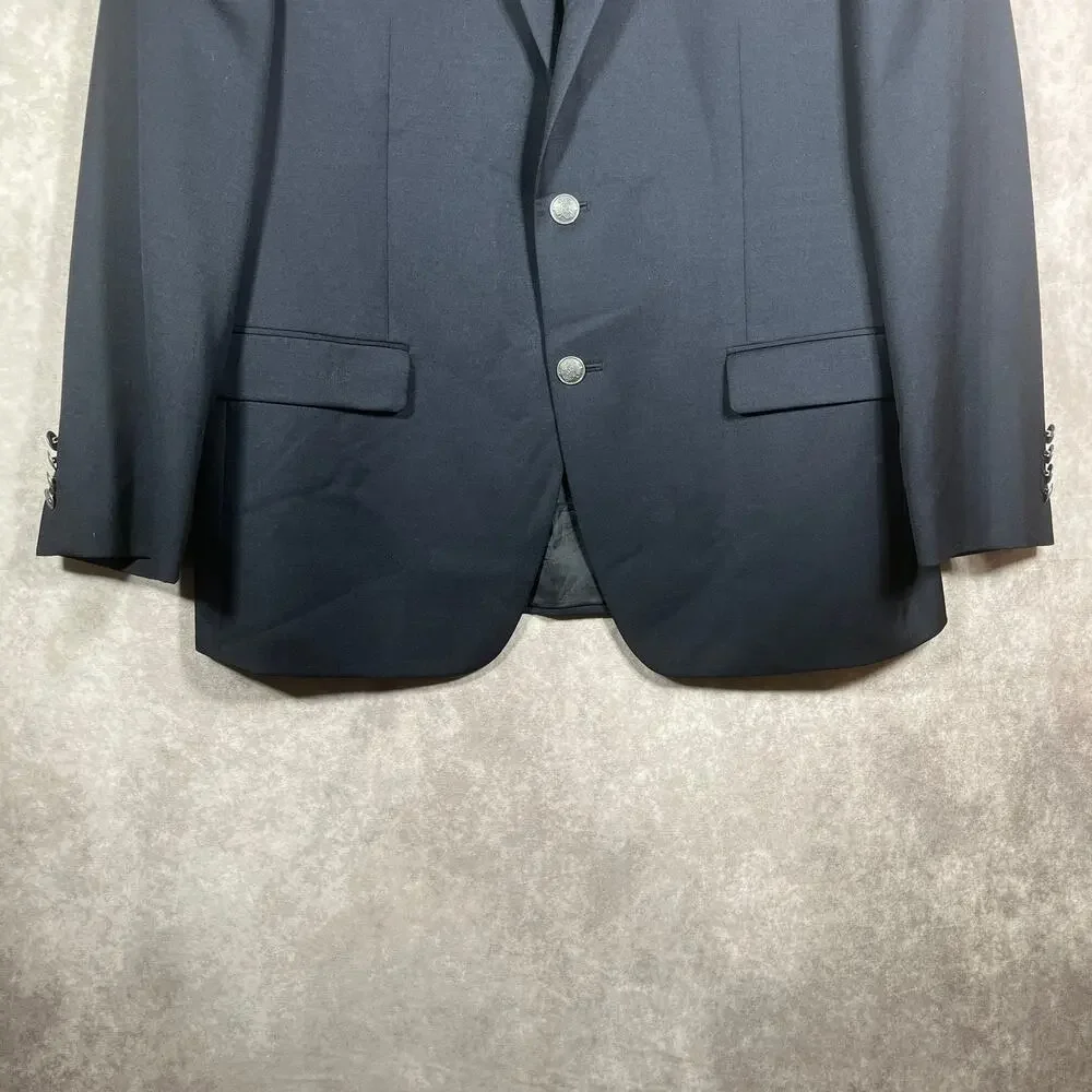MICHAEL Michael Kors Blazer Mens‎ 42S Navy Blue Wool Blend Two-Button Lined